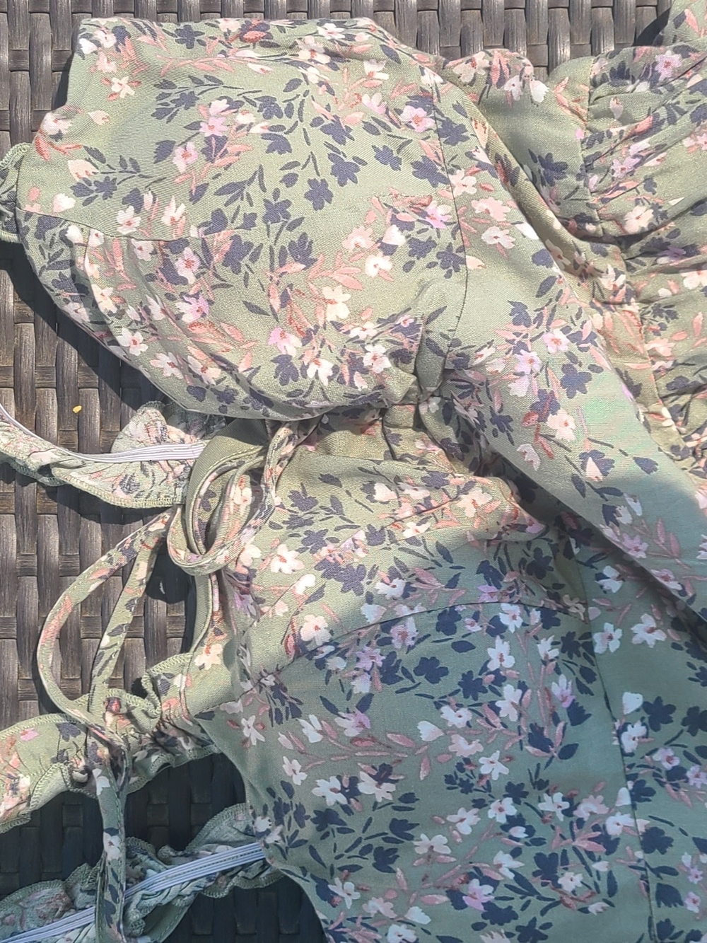Floral Printed Cotton Blend Bedding Set in Sage Green